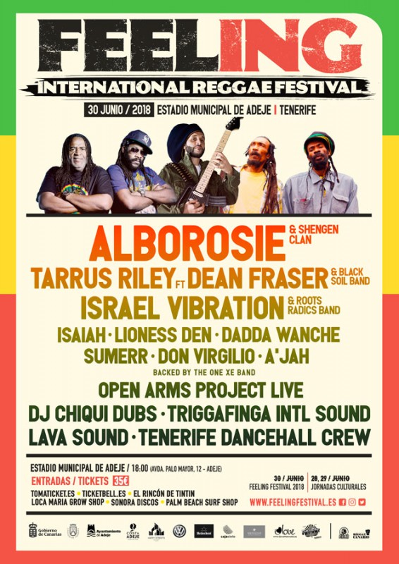 Alborosie, Tarrus Riley e Israel Vibration illumineranno il Feeling Festival